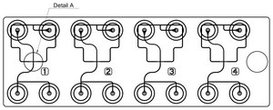 Droplet generator chip - Four elements per chip design Fluidic 537, COC