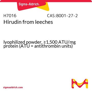 Hirudin from leeches lyophilized powder, &#8805;1,500&#160;ATU/mg protein (ATU = antithrombin units)