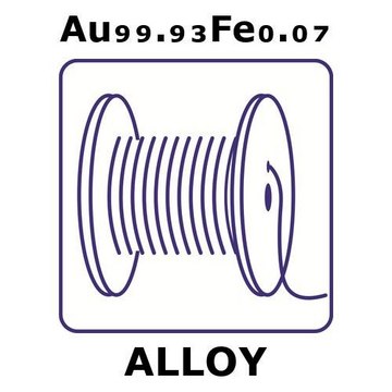 Gold-iron alloy, Au99.93Fe0.07 0.05m wire, 0.050mm diameter, annealed