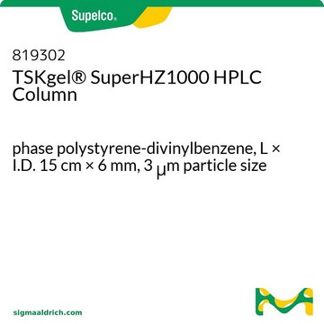 TSKgel&#174; SuperHZ1000 HPLC Column phase polystyrene-divinylbenzene, L × I.D. 15&#160;cm × 6&#160;mm, 3&#160;&#956;m particle size