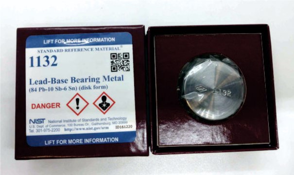 Lead-base bearing metal (84Pb - 10Sb - 6Sn) NIST&#174; SRM&#174; 1132