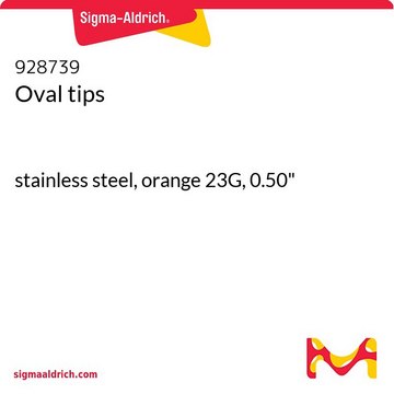Oval tips stainless steel, orange 23G, 0.50"