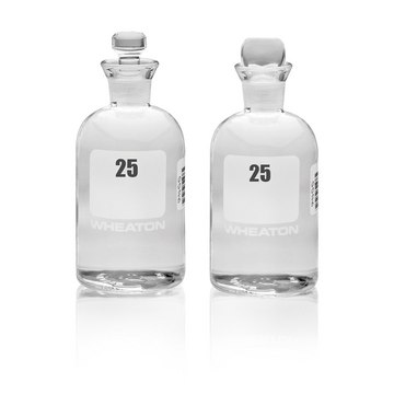 Wheaton&#174; Bod Bottle capacity 300&#160;mL, Un-numbered, bottle diam. × H 69&#160;mm × 165&#160;mm, pennyhead glass cap (stopper)