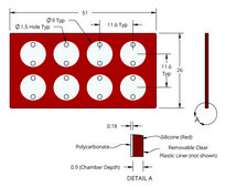 Grace Bio-Labs CoverWell&#8482; perfusion chambers 8 chambers, port diam. 1.5&#160;mm, chamber diam. × thickness 9&#160;mm × 0.9&#160;mm