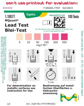 Lead Test colorimetric, 20-500&#160;mg/L (Pb), MQuant&#174;