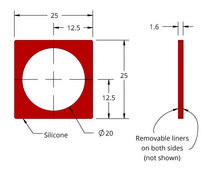 Grace Bio-Labs Press-To-Seal silicone isolator, No PSA wells, 1 (Round, 20mm diamter, 1.6mm depth)