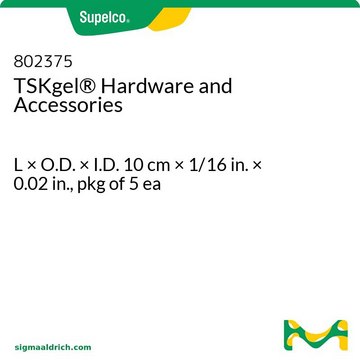 TSKgel&#174; Hardware and Accessories L × O.D. × I.D. 10&#160;cm × 1/16&#160;in. × 0.02&#160;in., pkg of 5&#160;ea