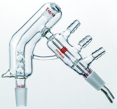 Synthware&#8482; vacuum jacketed Vigreux short path distillation head joint: ST/NS 14/20, thermometer joint: ST/NS 10/18, immersion depth 25&#160;mm