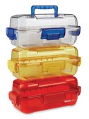 DuraPorter&#174; specimen transport box clear, with blue handles