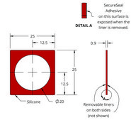 Grace Bio-Labs Press-To-Seal silicone isolator, PSA one side wells, 1 (Round, 20mm diameter, 0.9mm depth), (Adhesive on one side)