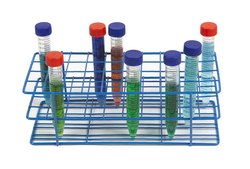 Coated Wire Tube Rack to hold, 40 x 16-20 mm tubes, blue