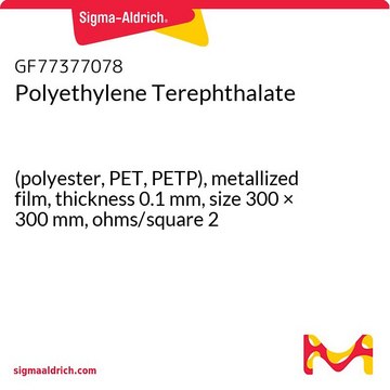 Polyethylene Terephthalate (polyester, PET, PETP), metallized film, thickness 0.1&#160;mm, size 300 × 300&#160;mm, ohms/square 2