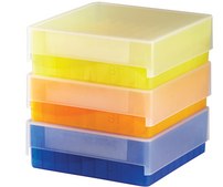 81-Well microtube storage box, for 1.5-2.0 mL tubes blue, polypropylene