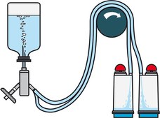 Steritest&#174; NEO Device For liquids in small vials., Blue base canister with a vented double needle for small vials with septa.