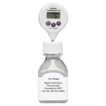 SP Bel-Art&#174; H-B Frio-Temp&#174; Calibrated Electronic Verification Lollipop Stem Thermometer temp. range at 0-70 °C, 0 and 50°C Calibration, bottle volume 60&#160;mL , with glass beads