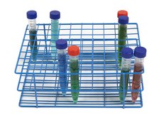 Coated Wire Tube Rack to hold, 80 x 16-20 mm tubes, blue