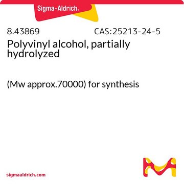 Polyvinyl alcohol, partially hydrolyzed (Mw approx.70000) for synthesis