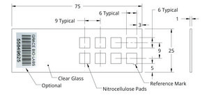 Grace Bio-Labs ONCYTE&#174; NOVA&#8482; nitrocellulose film slides 8- 6 mm x 6 mm NC pad per slide, frosted end glass
