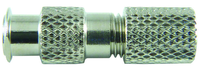 1-way tubing connector FLL to Tuohy Borst (1-5 French) (plated brass)