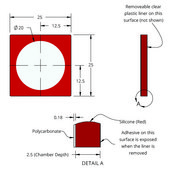 Grace Bio-Labs CoverWell&#8482; imaging chambers one side adhesive, diam. × thickness 20&#160;mm × 2.8&#160;mm