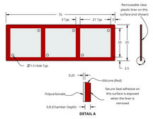 Grace Bio-Labs SecureSeal&#8482; hybridization chambers wells, 3, well L × W × depth 21&#160;mm × 20&#160;mm × 0.8&#160;mm, port diam. 1.5&#160;mm