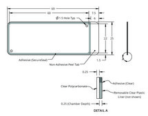 Grace Bio-Labs HybriWell&#8482; sealing system, SecureSeal&#8482; adhesive chamber chamber volume 280-330&#160;&#956;L, L × W × thickness 22&#160;mm × 60&#160;mm × 0.25&#160;mm, port diam. 1.5&#160;mm