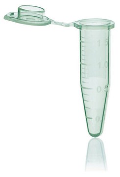 BRAND&#174; microcentrifuge tubes, 1.5mL with lid, polypropylene green, RCF max 20k G, BIO-CERT&#174; PCR QUALITY, 500EA