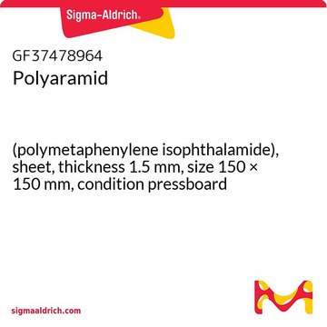 Polyaramid (polymetaphenylene isophthalamide), sheet, thickness 1.5&#160;mm, size 150 × 150&#160;mm, condition pressboard