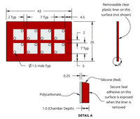 Grace Bio-Labs SecureSeal&#8482; hybridization chambers wells, 8, well L × W × depth 7&#160;mm × 7&#160;mm × 1&#160;mm, port diam. 1.5&#160;mm