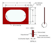Grace Bio-Labs CoverWell&#8482; perfusion chambers 1 chamber, port diam. 1.5&#160;mm, chamber W × L × thickness 19&#160;mm × 32&#160;mm × 0.6&#160;mm