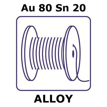 Gold-tin alloy, Au80Sn20 0.2m wire, 0.125mm diameter, as drawn