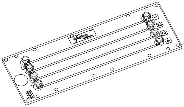 Straight channel chip (4 parallel channels) Fluidic 156, PMMA