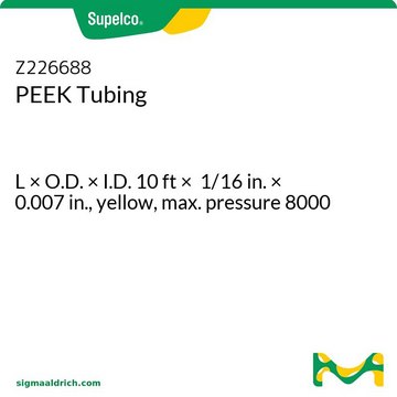 PEEK Tubing L × O.D. × I.D. 10&#160;ft × 1/16&#160;in. × 0.007&#160;in., yellow, max. pressure 8000