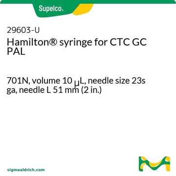 Hamilton&#174; syringe for CTC GC PAL 701N, volume 10&#160;&#956;L, needle size 23s ga, needle L 51&#160;mm (2&#160;in.)