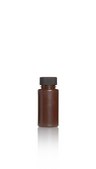 Azlon&nbsp;Polypropylene Wide Neck Round Bottles with Screw Cap round amber polypropylene bottle, capacity 150&#160;mL