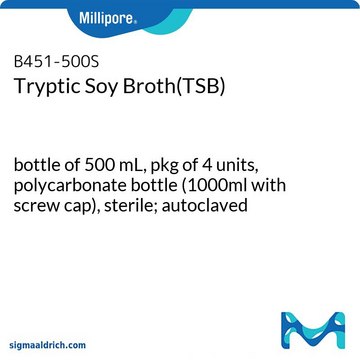 Tryptic Soy Broth Ready-to-use Bottles Lecithin, Tween&#174;, bottle capacity 1&#160;L, bottle filling volume 500&#160;mL, closure type, white screw cap with septum and protector, box of 4&#160;bottles