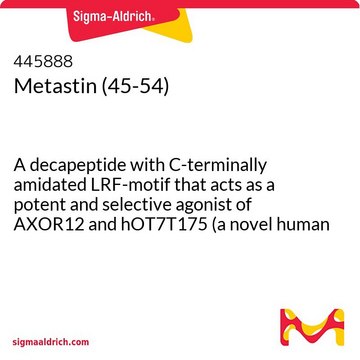 Metastin (45-54) A decapeptide with C-terminally amidated LRF-motif that acts as a potent and selective agonist of AXOR12 and hOT7T175 (a novel human G-protein-coupled receptors).