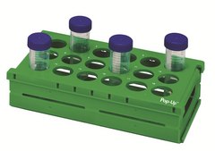 Pop-Up tube rack 18 x 50 mL, green polypropylene rack