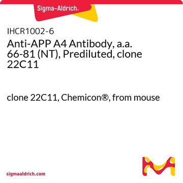 Anti-APP A4 Antibody, a.a. 66-81 (NT), Prediluted, clone 22C11 clone 22C11, Chemicon&#174;, from mouse