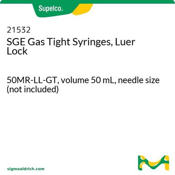 SGE Gas Tight Syringes, Luer Lock 50MR-LL-GT, volume 50&#160;mL, needle size (not included)