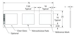 Grace Bio-Labs ONCYTE&#174; SuperNOVA&#8482; nitrocellulose film slides 3-18 mm x 16 mm NC pads per slide, plain glass