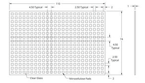 Grace Bio-Labs ONCYTE&#174; NOVA&#8482; nitrocellulose film slides for 384 well SBS compliant microtiter plates/glass substrates, square pads, L × W 2.5&#160;mm × 2.5&#160;mm