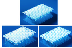 BRAND&#174; 96-well PCR plate semi-skirted, raised skirt, clear, cut corner A1, low profile