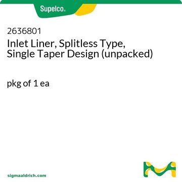 Inlet Liner, Splitless Type, Single Taper Design (unpacked) pkg of 1&#160;ea