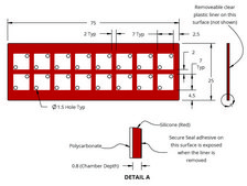 Grace Bio-Labs SecureSeal&#8482; hybridization chambers wells, 16, well L × W × depth 7&#160;mm × 7&#160;mm × 0.8&#160;mm, port diam. 1.5&#160;mm