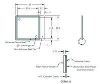 Grace Bio-Labs HybriWell&#8482; sealing system, SecureSeal&#8482; adhesive chamber chamber volume 30-50&#160;&#956;L, L × W × thickness 21.6&#160;mm × 21.6&#160;mm × 0.15&#160;mm, port diam. 1.5&#160;mm