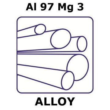 Aluminum-magnesium alloy, Al97Mg3 200mm rod, 20mm diameter