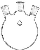 Ace three-neck round-bottom flasks vertical, capacity 500&#160;mL, center joint: ST/NS 29/42, side Joints: ST/NS 24/40 (2)