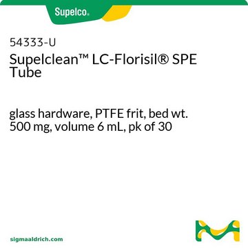 Supelclean&#8482; LC-Florisil&#174; SPE Tube glass hardware, PTFE frit, bed wt. 500&#160;mg, volume 6&#160;mL, pk of 30