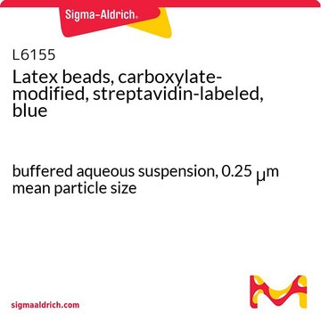 Latex beads, carboxylate-modified, streptavidin-labeled, blue buffered aqueous suspension, 0.25&#160;&#956;m mean particle size